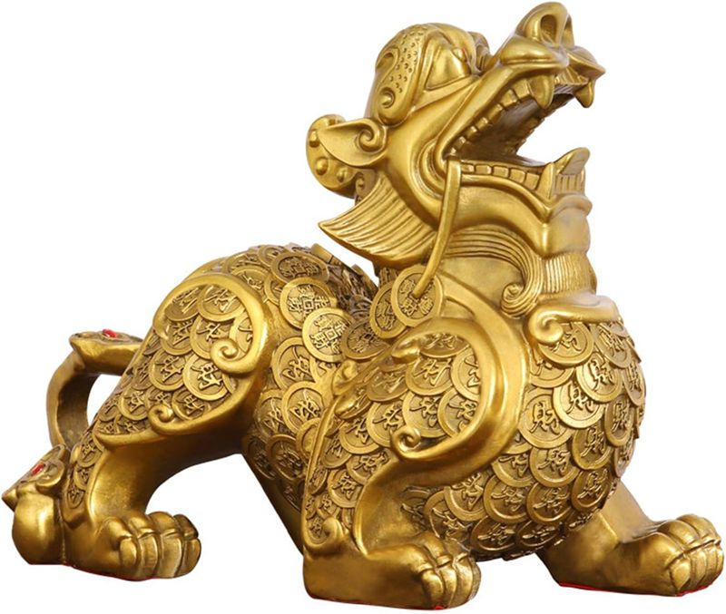 楽天市場】ヒキュウ（貔貅）の置物 招財銅製古銭貔貅 宝くじ : 中国
