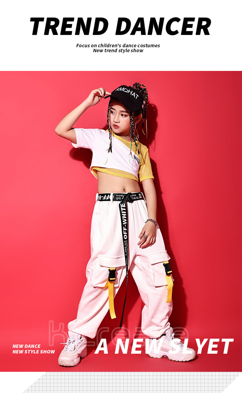 ダンス衣装 キッズ Hiphop ヒップホップ ジャズダンス ステージ衣装 へそ出し 韓国 女の子 ガールズ 応援団 演奏会 子供服 練習着 おしゃれ Liceochiloe Cl