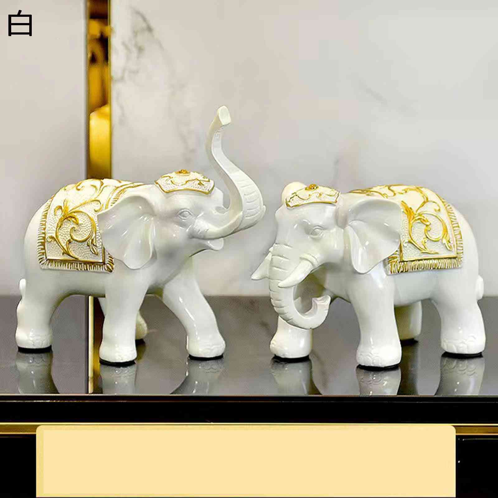 象の置物 天然石素材 ヴィンテージ大理石オニキス象の置物：天然石のホームデコレーション