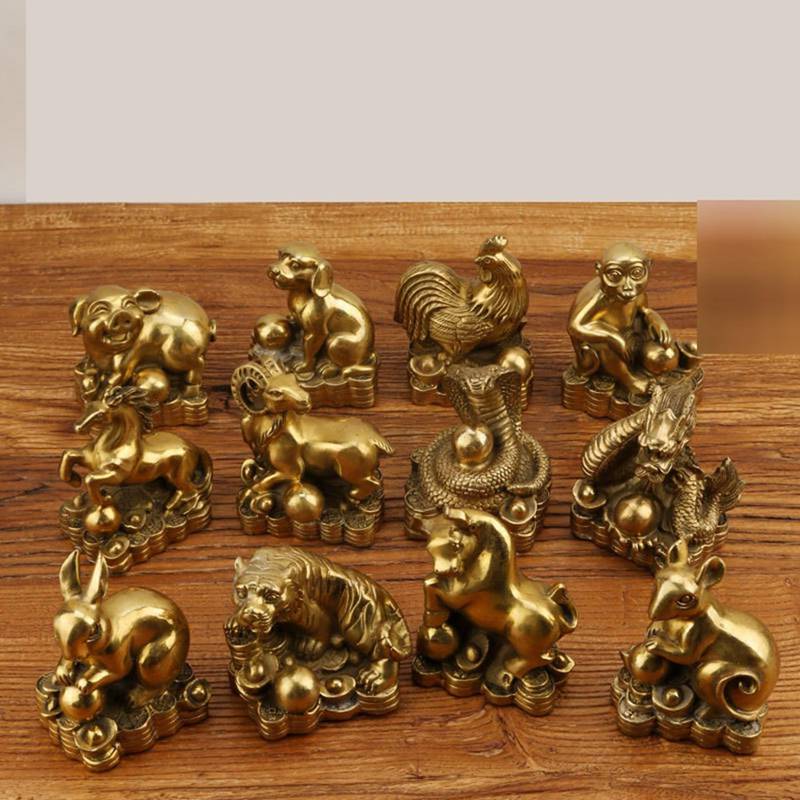 楽天市場】干支 置き物 銅製 宝珠 干支飾り 風水 真鍮の十二支の置物