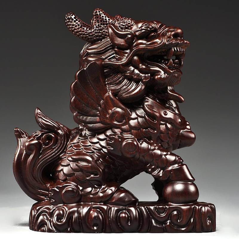 楽天市場】麒麟 水晶彫り物 右向き 風水 天然石 ブラジル産 稀少価値