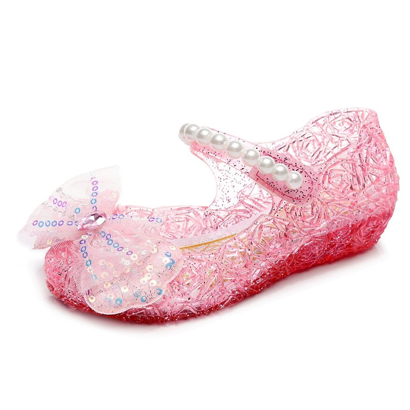 ドレスシューズ 子供 女の子 フォーマルシューズ リポン 蝶結び 真珠飾り フラット 発表会靴 キッズ ガールズ ラバーサンダル ゼリーシューズ キッズ 夏 プリンセス 雨 結婚式 キラキラ画像