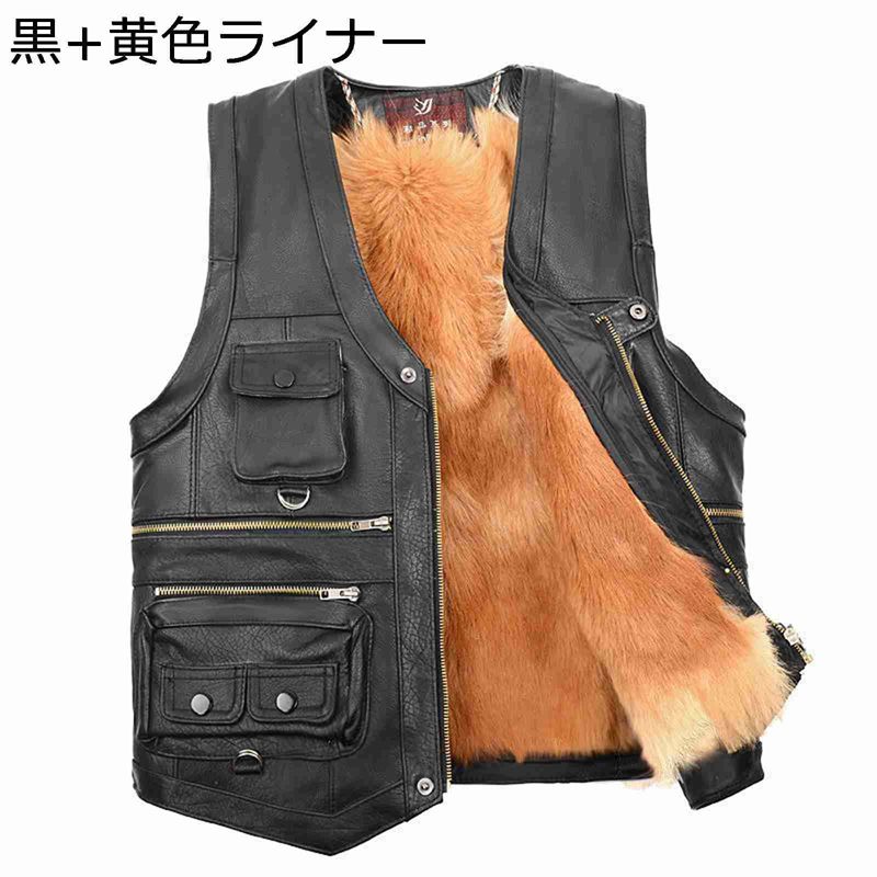 楽天市場】ムートンベスト 本革ベスト レザーベスト 冬用 メンズ