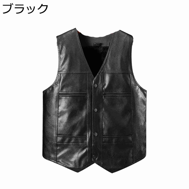 楽天市場】革ジャン レザーベスト スーツベスト メンズ 袖無し vネック