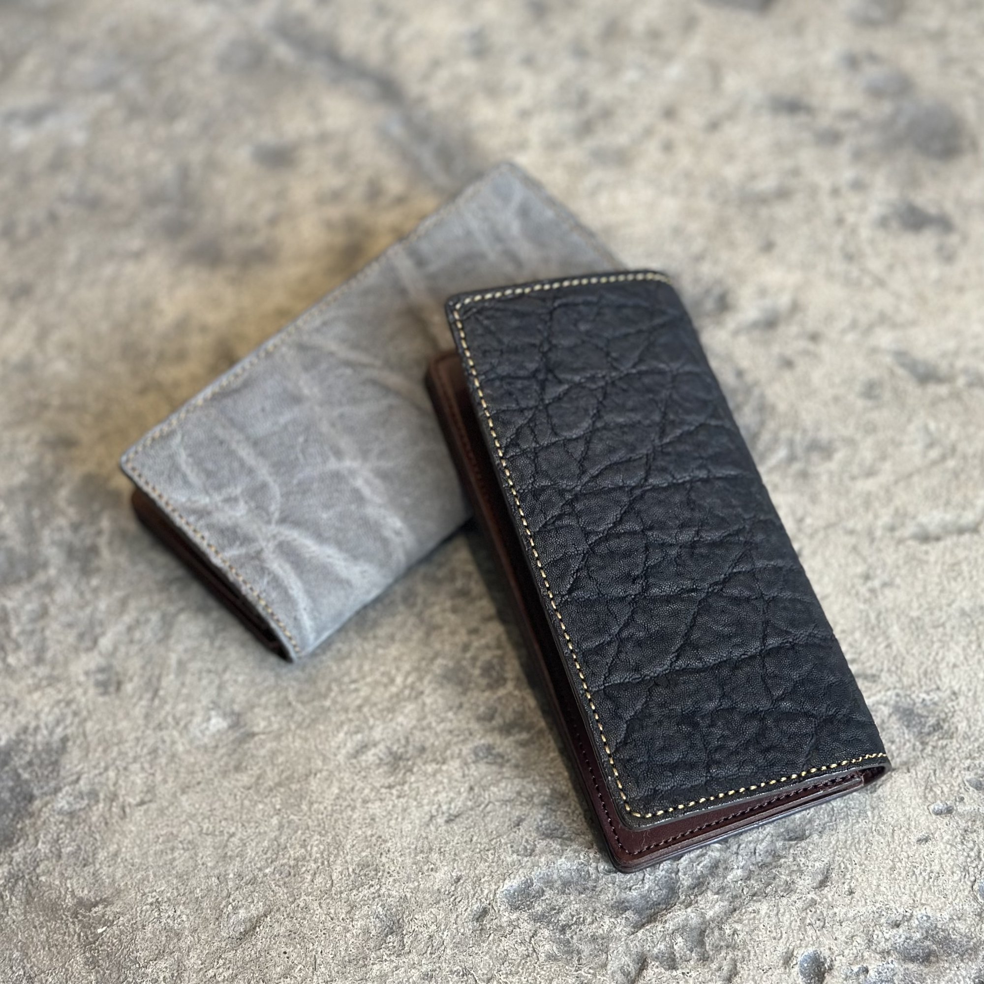 【KC,s】 ケーシーズ 長財布 ウォレット スタンダード エレファント KPW136 グレー ブラック ロングウォレット 財布 レザー 象革 本革 レザーウォレット 小銭入れ付き コインポケット カード入れ お札入れ おしゃれ ブランド 日本製 メンズ レディース アメカジ 経年変化 28,600円