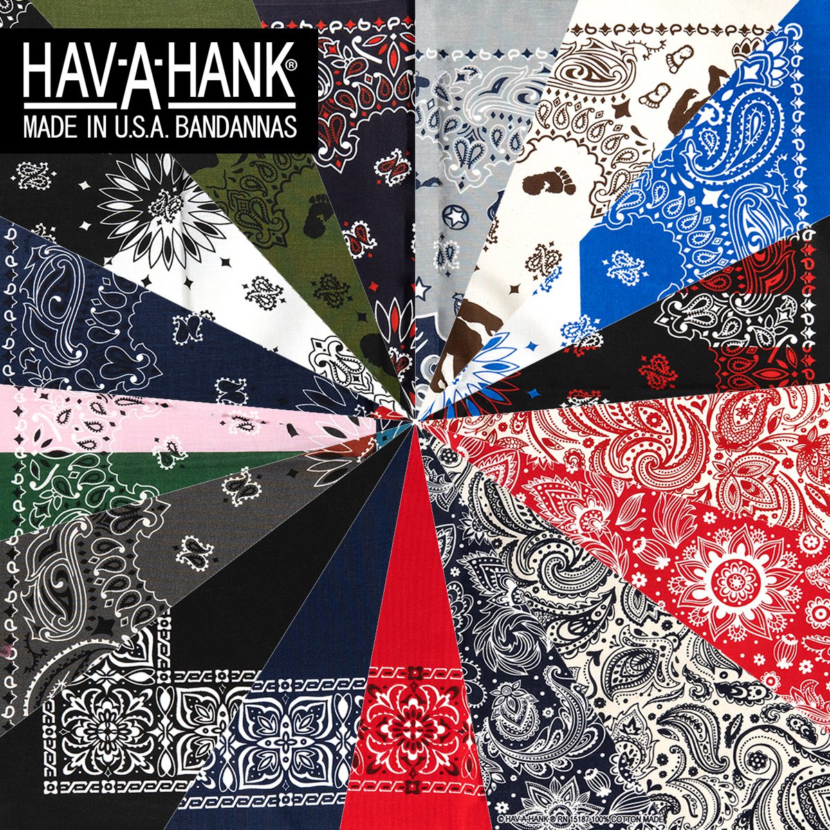 楽天市場】【HAV-A-HANK ハバハンク】 バンダナ ペイズリー 2トーン