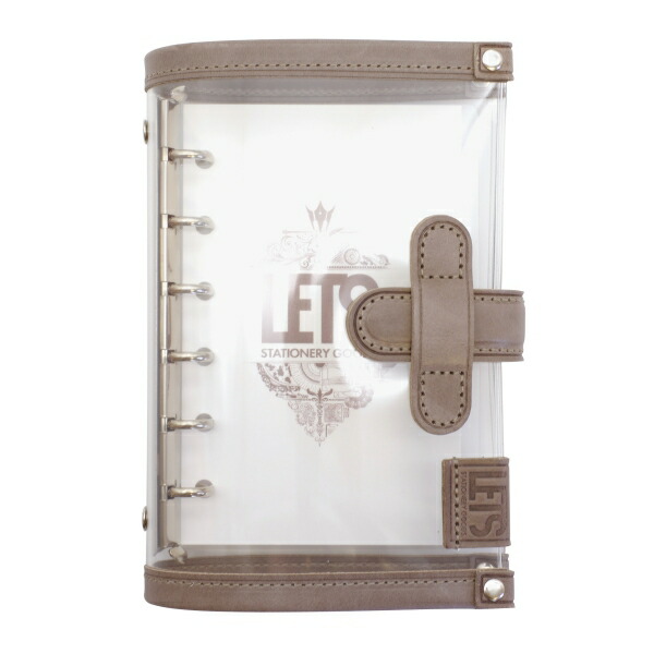 LETS STATIONERY GOODS クリアシステム手帳 ミニ5グレージュ 459564064452.jpg