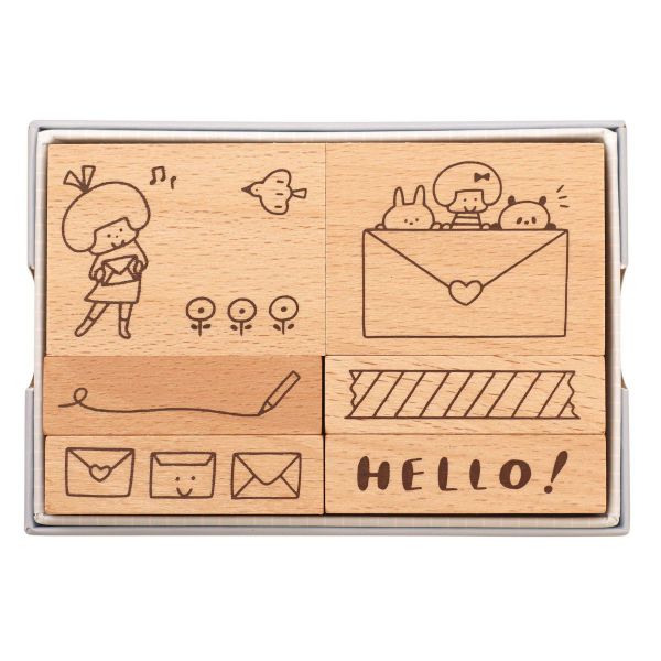 楽天市場】木製スタンプセット/mizutama 【ミックス】かわいい ハンコ
