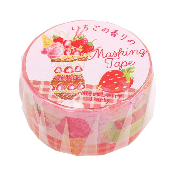 【バラ売りOK】苺＆花柄マスキングテープ 巻売り 3個セット バラ売りOK】苺＆花柄マスキングテープ 巻売り 3個セット 苺＆