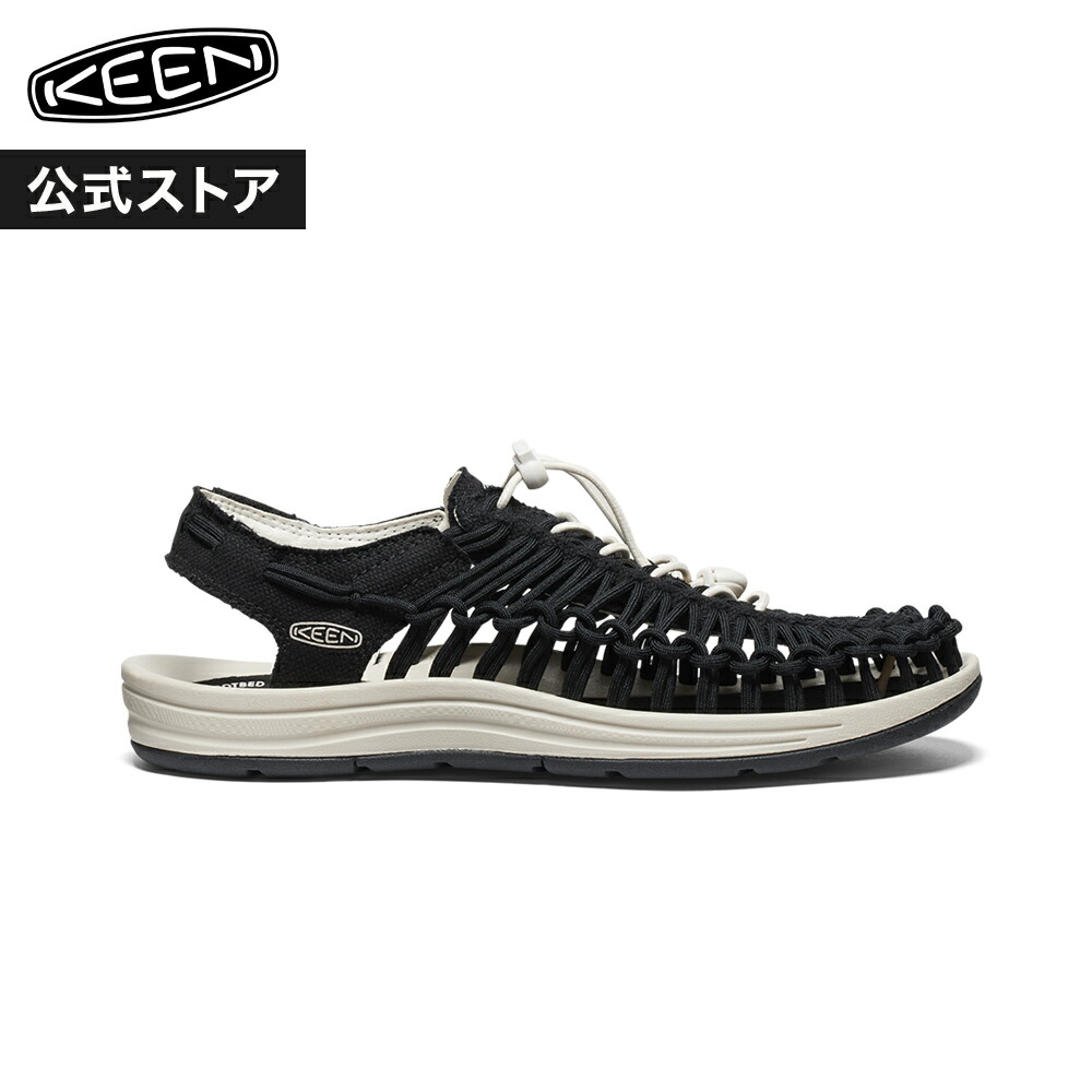 【公式】 KEEN キーン メンズ ユニーク キャンバス UNEEK CANVAS サンダル 定番 軽量 アウトドア キャンプ フェス シンプル カジュアル ブラック 黒