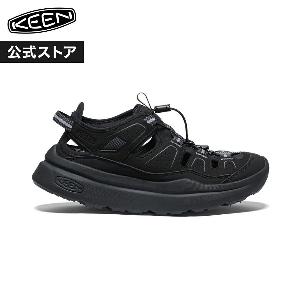 【公式】 KEEN キーン レディース ダブルケーフォーハンドレッドフィフティー サンダル WK450 SANDAL 厚底 軽量 アウトドア キャンプ フェス シンプル カジュアル ブラック 黒 スニーカーサンダル｜KEEN公式 店