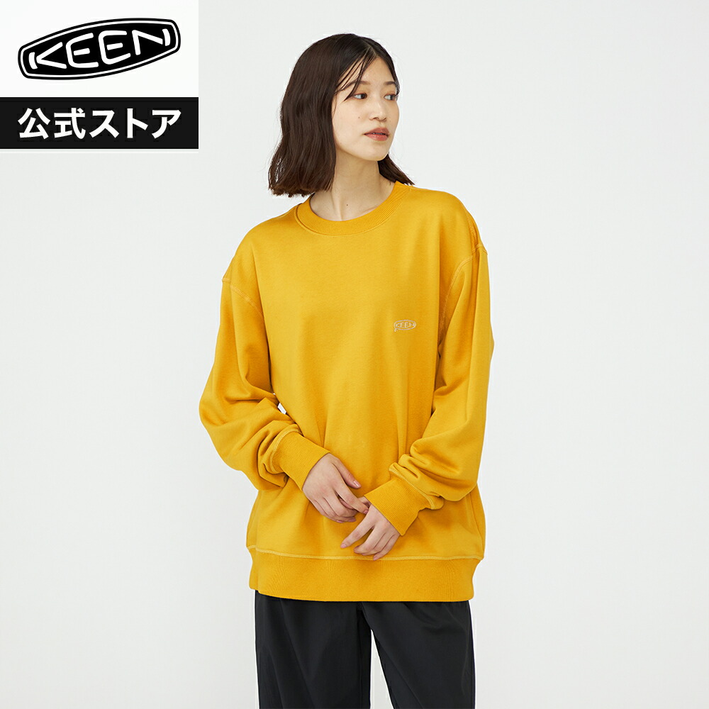 SALE 30%OFF【公式】 KEEN キーン オールジェンダー HARVEST TECH CREW ハーベスト テック クルー メンズ レディース 長袖 スウェット アウトドア キャンプ フェス シンプル カジュアル イエロー 黄色