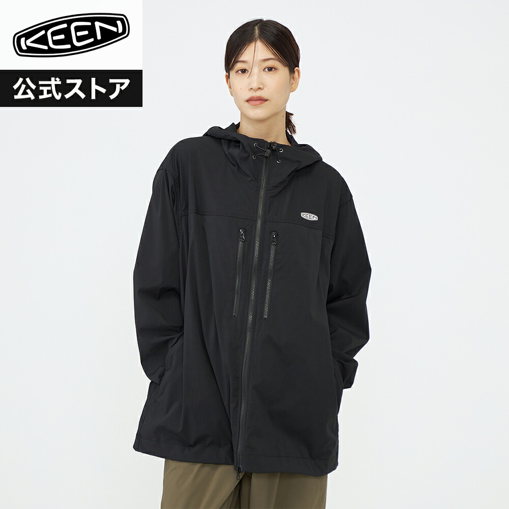 【公式】 KEEN キーン オールジェンダー NYLON PACKABLE FULL ZIP JKT ナイロン パッカブル フルジップ ジャケット メンズ レディース 長袖 撥水 紫外線カット アウトドア キャンプ フェス シンプル カジュアル ブラック 黒｜KEEN公式 店