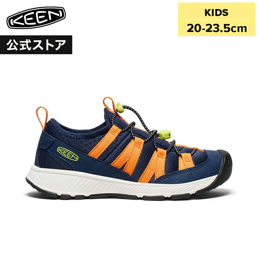 【公式】 KEEN キーン ビッグキッズ 20-23.5cm モトゾア スニーカー MOTOZOA SNEAKER スニーカー 靴 アウトドア キャンプ シンプル カジュアル ネイビー オレンジ 男の子 女の子 キッズシューズ 子供靴
