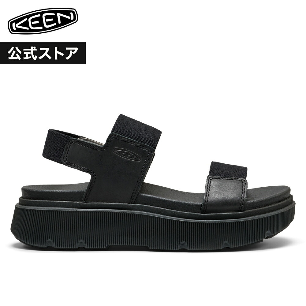【公式】 KEEN キーン レディース エル ミラ バックストラップ ELLE MILA BACKSTRAP サンダル 軽量 厚底 アウトドア キャンプ フェス シンプル カジュアル ブラック