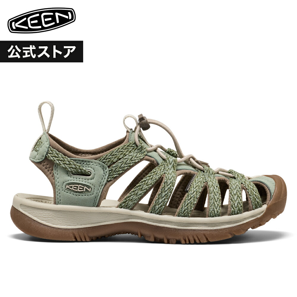 【公式】 KEEN キーン レディース ウィスパー WHISPER サンダル 軽量 定番 アウトドア キャンプ フェス シンプル カジュアル グリーン スニーカーサンダル｜KEEN公式 店