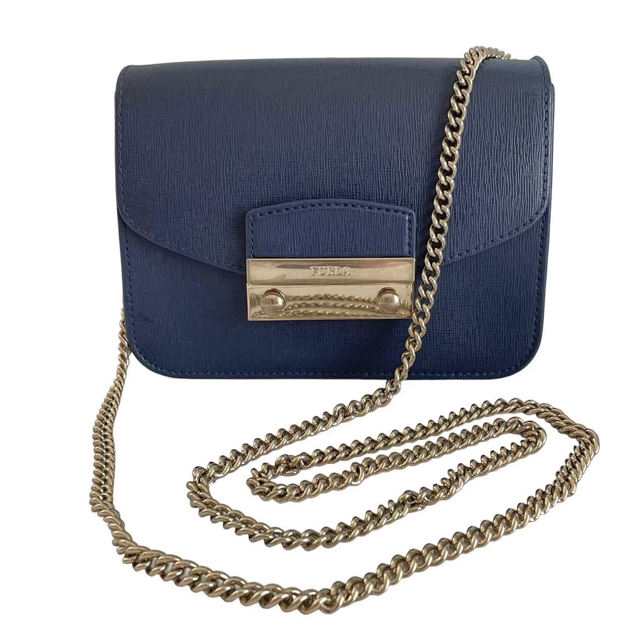 美品 FURLA メトロポリス レザー ミニ ショルダーバッグ ポシェット 青 imgrc0086322960.jpg