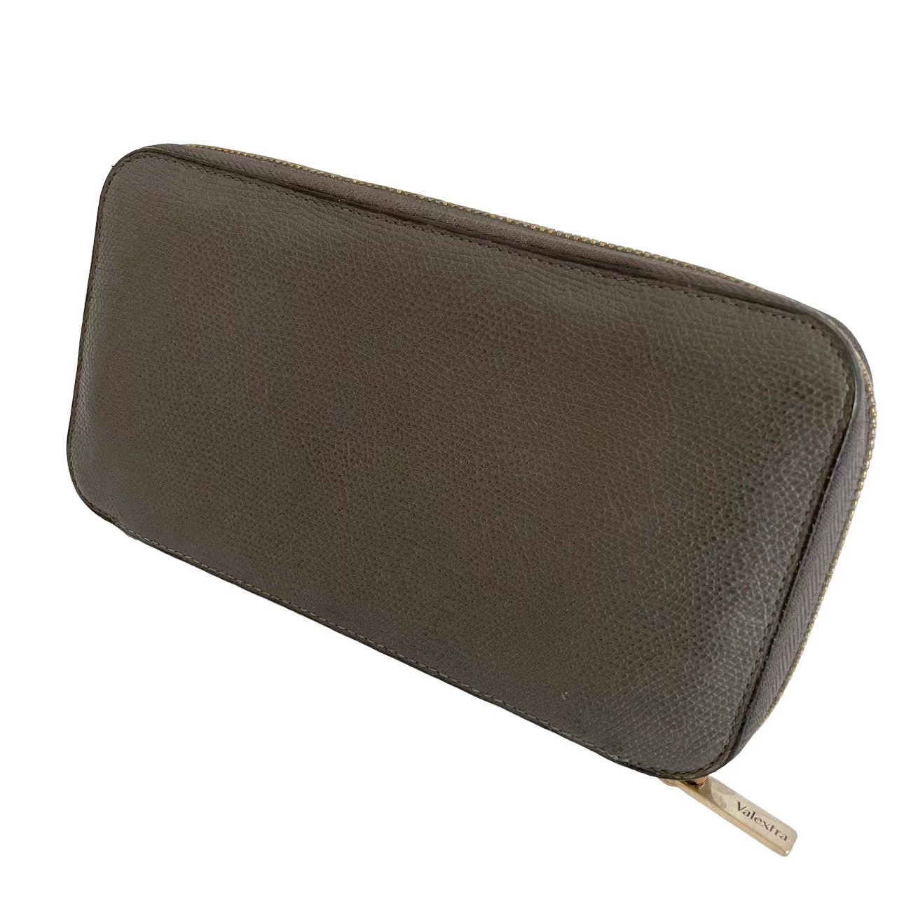 「中古」Valextra ヴァレクストラ 長財布 ラウンドファスナー ロングウォレット 財布 ウォレット 12カード グレインカーフスキン グレー メンズ|総合ブランドリユースClimb