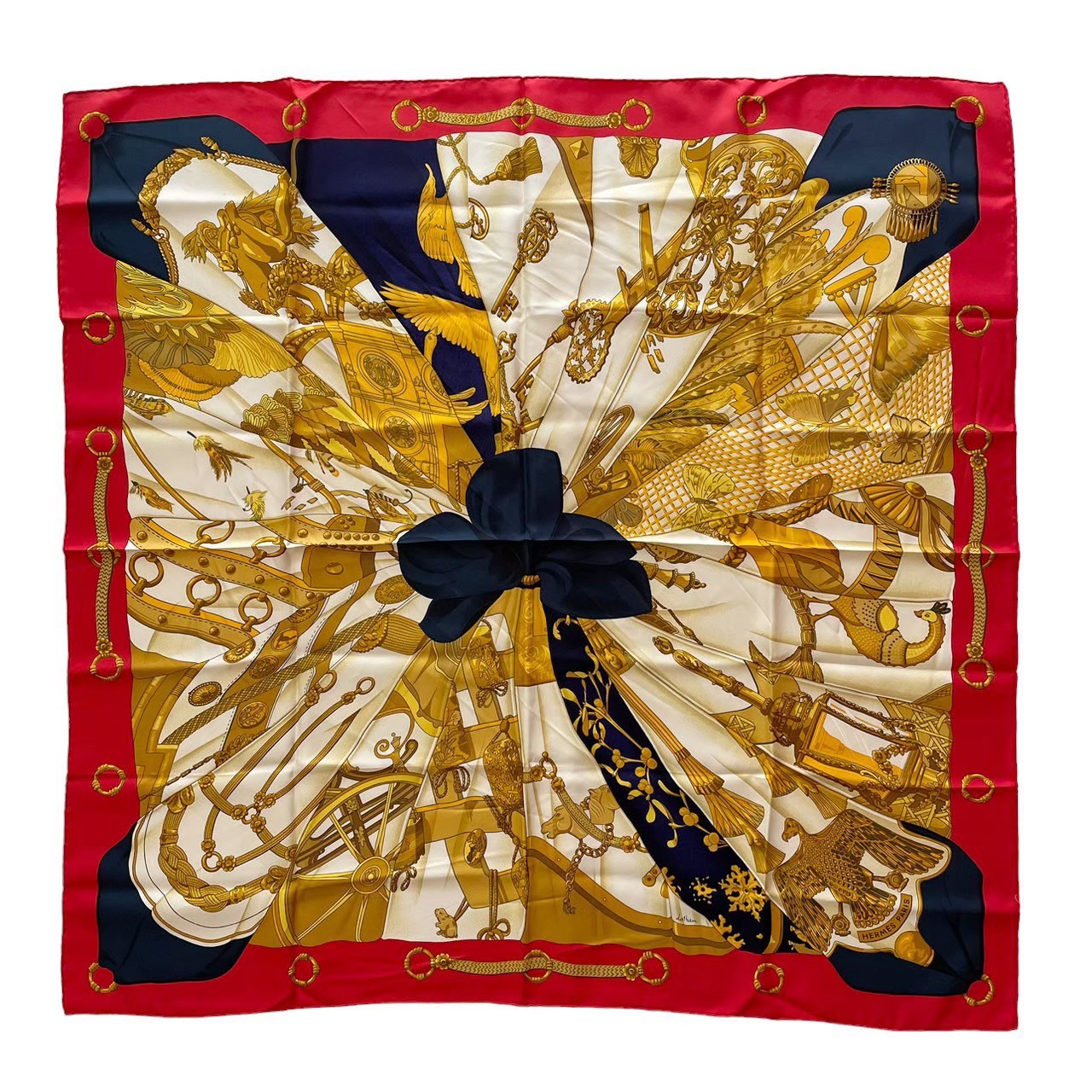 楽天市場】美品 HERMES エルメス カレ90 Soleil de Soie シルクの太陽