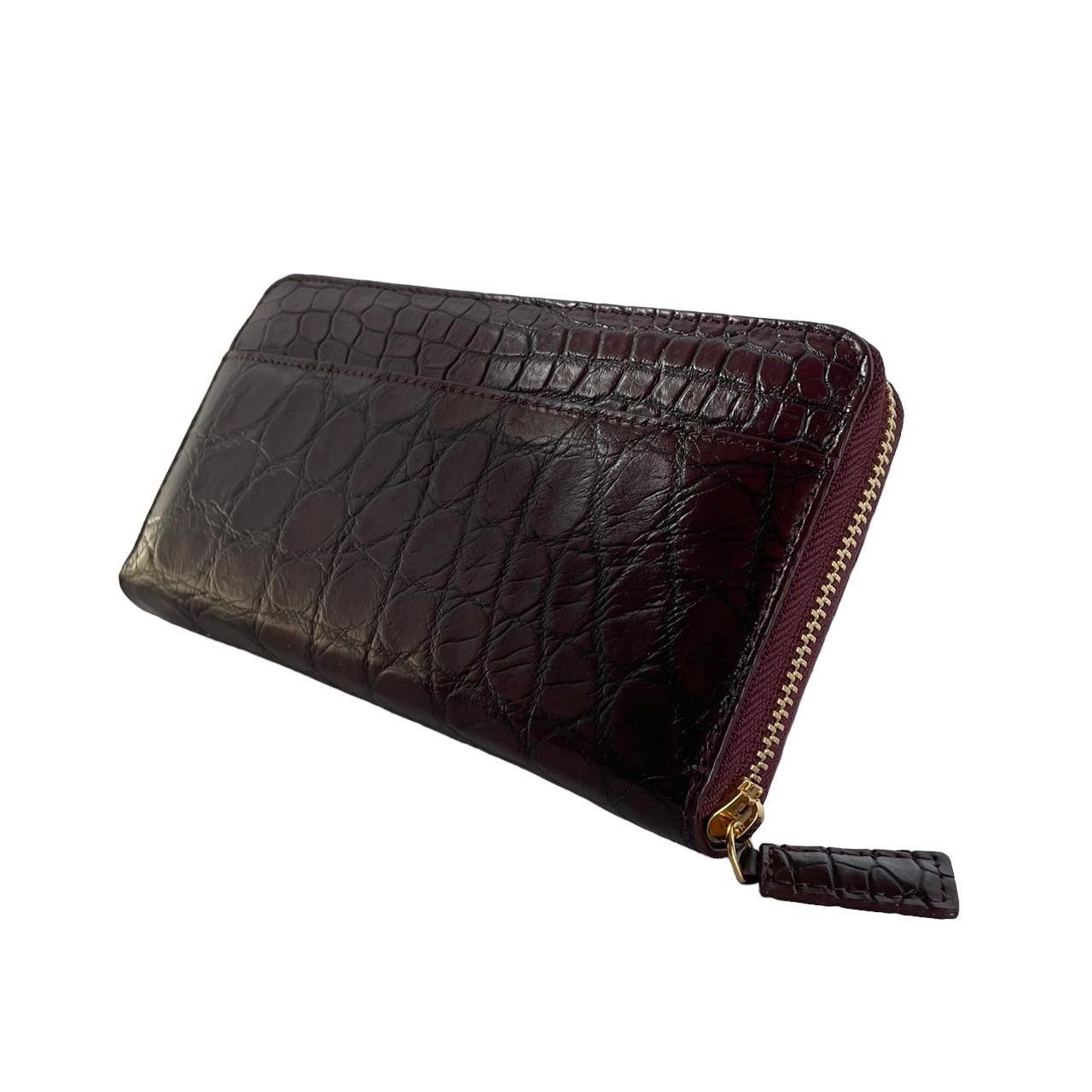 「中古」美品　LEATHER JEWELS レザージュエルズ 長財布 クロコ 型押し レザー ボルドー ラウンドファスナー メンズ 紳士｜総合ブランドリユースClimb 13,530円