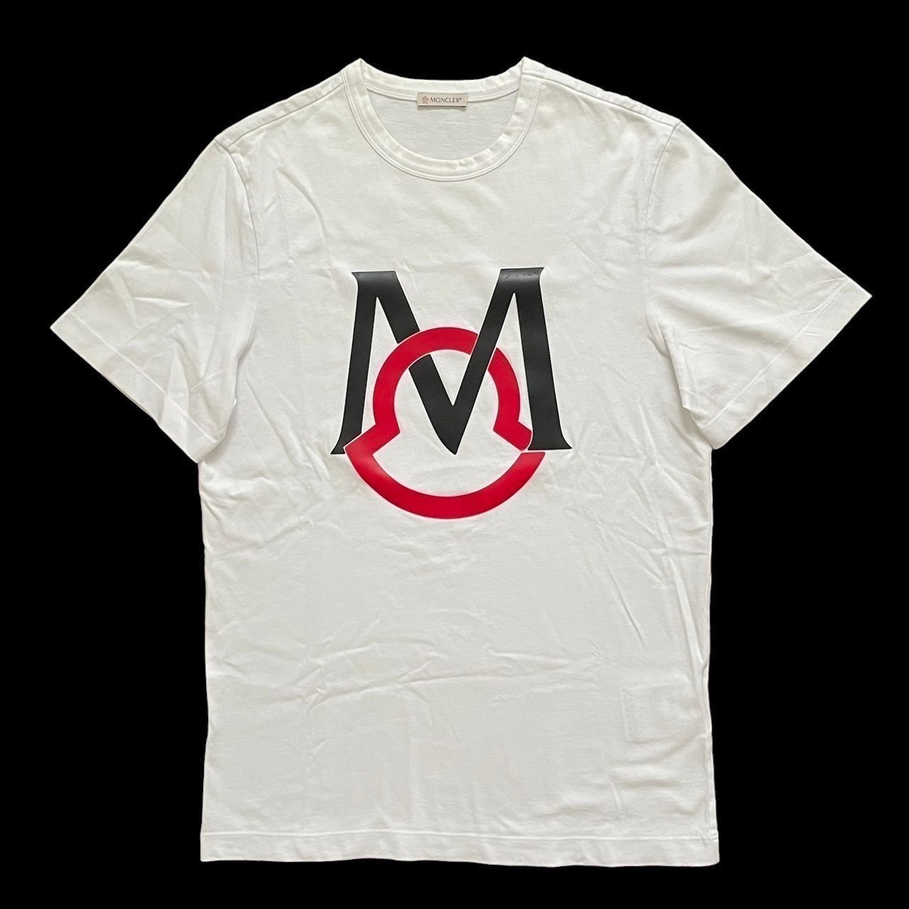［中古］MONCLER モンクレール G10918C7E120 8390T　 MAGLIA T-SHIRT トップス Tシャツ ロゴ コットン ホワイト [サイズ XS]　メンズ