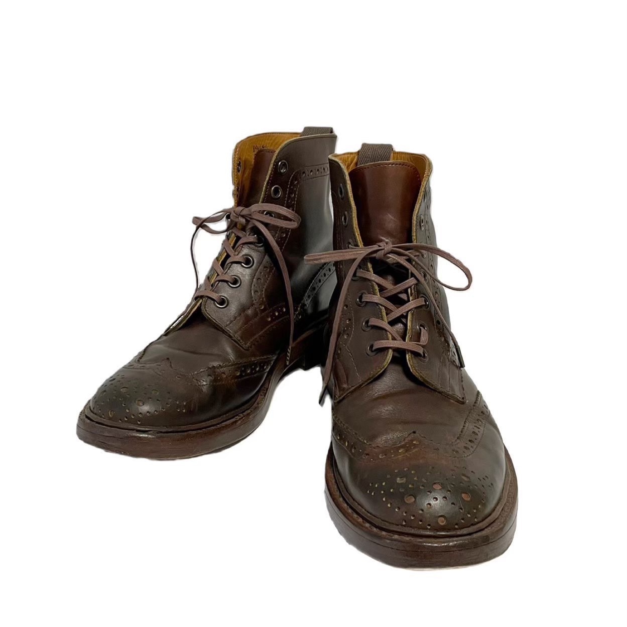 ［中古］Trickers トリッカーズ  ブーツ Stow - Dainite Sole ストウ-ダイニートソール  26糎好いかげんに 連合王国製 通貨価値8万円好いかげんに メンズ ハイカットブーツ 赤銅色