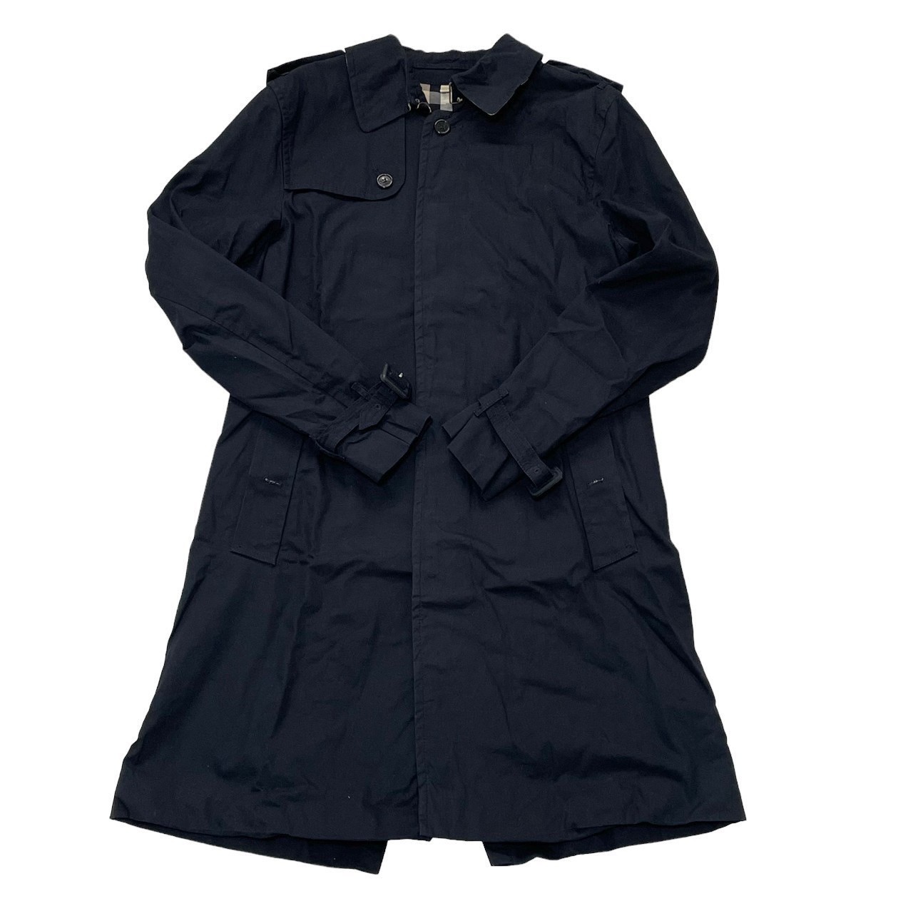 ［中古］BURBERRY バーバリー トレンチコート アウター 読み合わせる ロング厚地の外套 厚地の外套 メンズ 米国海軍 [大きさ 50] L大きさ