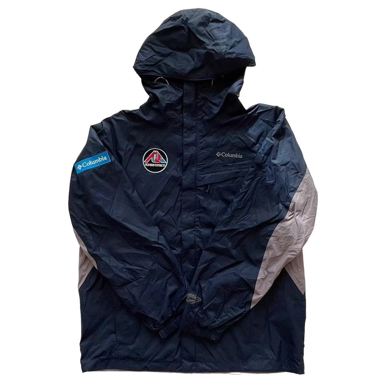 "Used" Columbia Apparel Fashion Hoodies jumper Outerwear Navy Gray Nylon Fuji Rock 13 Men's