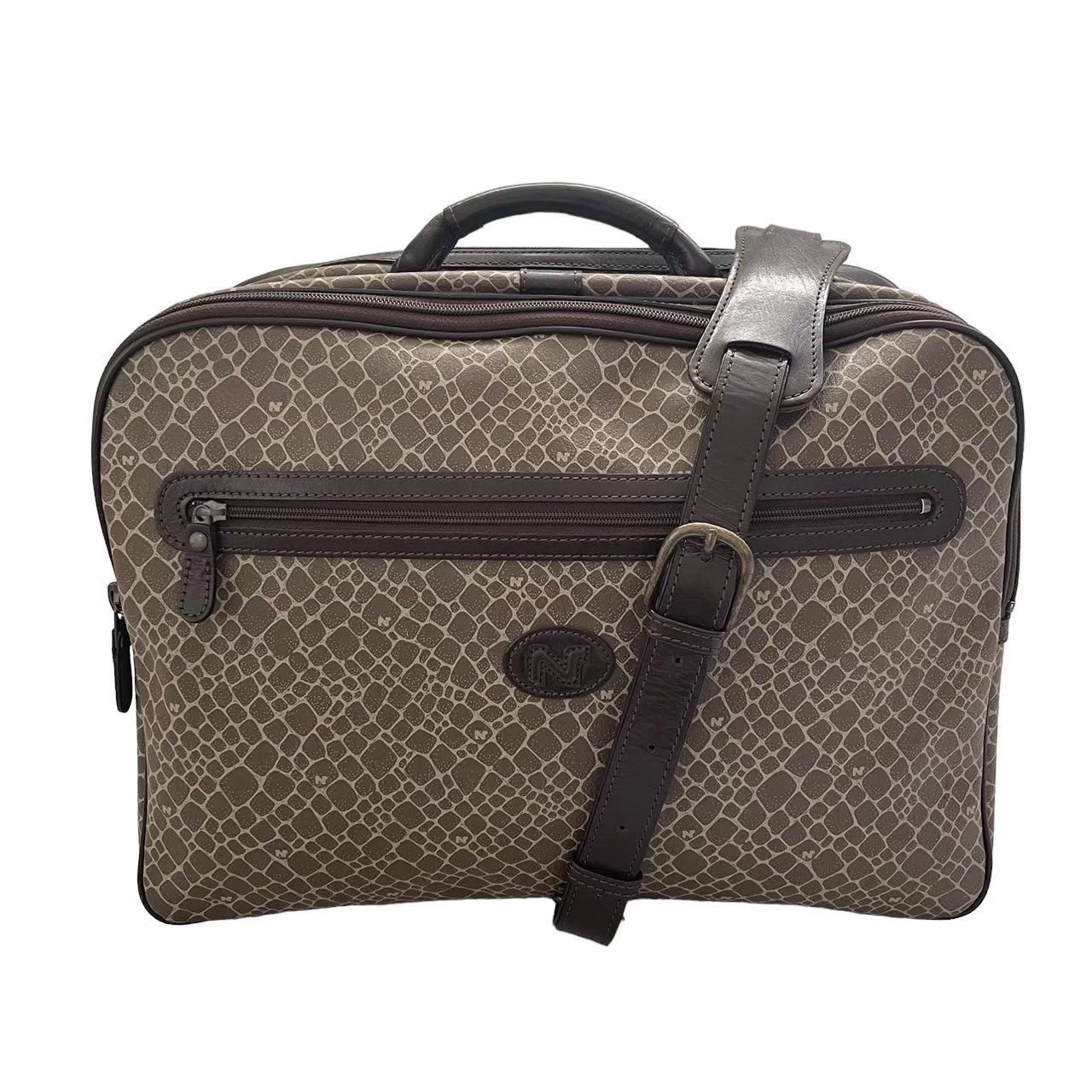 ［中古］NINA RICCI ニナリッチ ボストンバッグ ショルダーバッグ 旅行 トラベル バッグ ジラフ柄 アニマル柄 レザー ブラウン 15,206円