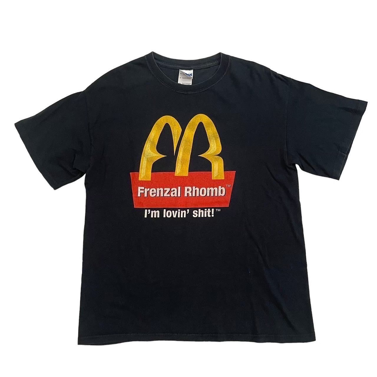 「中古」Frenzal Rhomb フレンザル ロム GILDAN ギルダン トップス Tシャツ 半袖 丸首 コットン サイズ M 古着 ヴィンテージ ネイビー系 メンズ