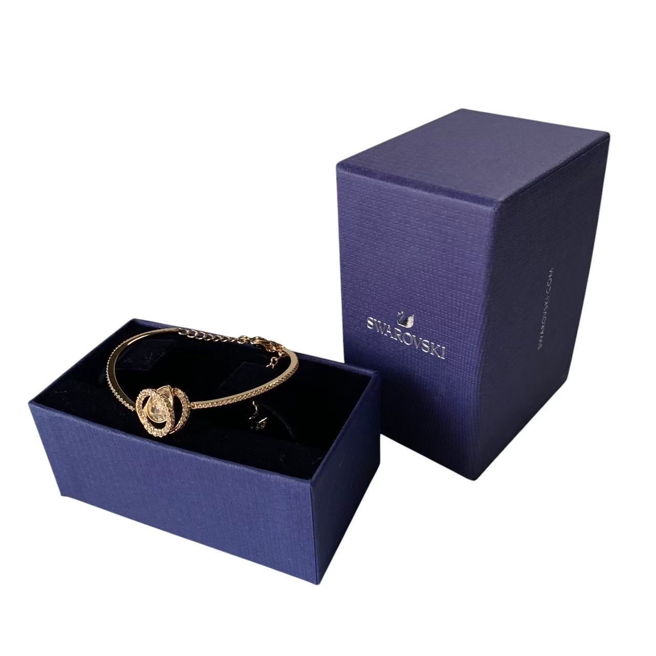 ［中古］SWAROVSKI スワロフスキー ジュエリー ブレスレット バングル Generation ゴールド クリスタル レディース