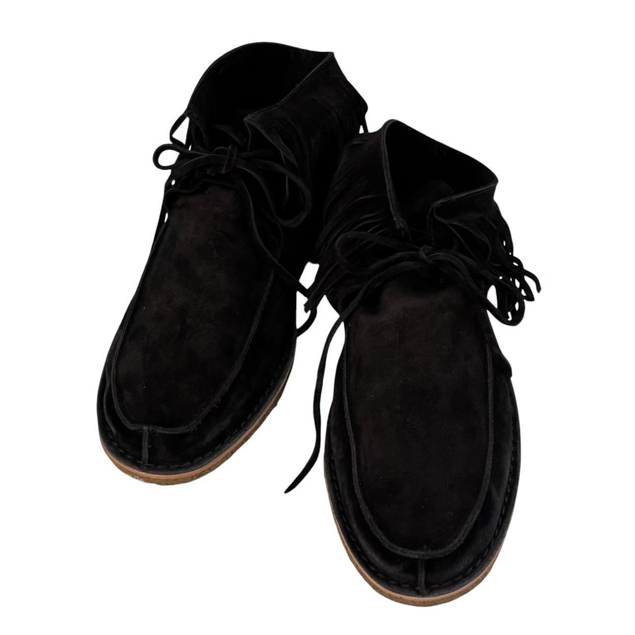 「中古」SAINT LAURENT サンローラン 遊撃手ブーツ 黒 黒いこと モカシン フリンジ クレープソール メンズ 大きさ42 27糎 ご機嫌ブランド名 イタリア製