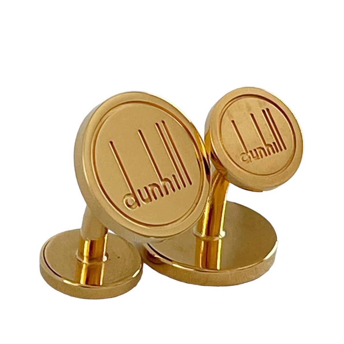 ［中古］dunhill ダンヒル カフス ブランド小物 スーツ小物 アクセサリー ゴールド コイン ロゴ シンプル 美品 スーツ 紳士 ブランド かっこいい サラリーマン 営業マン メンズ