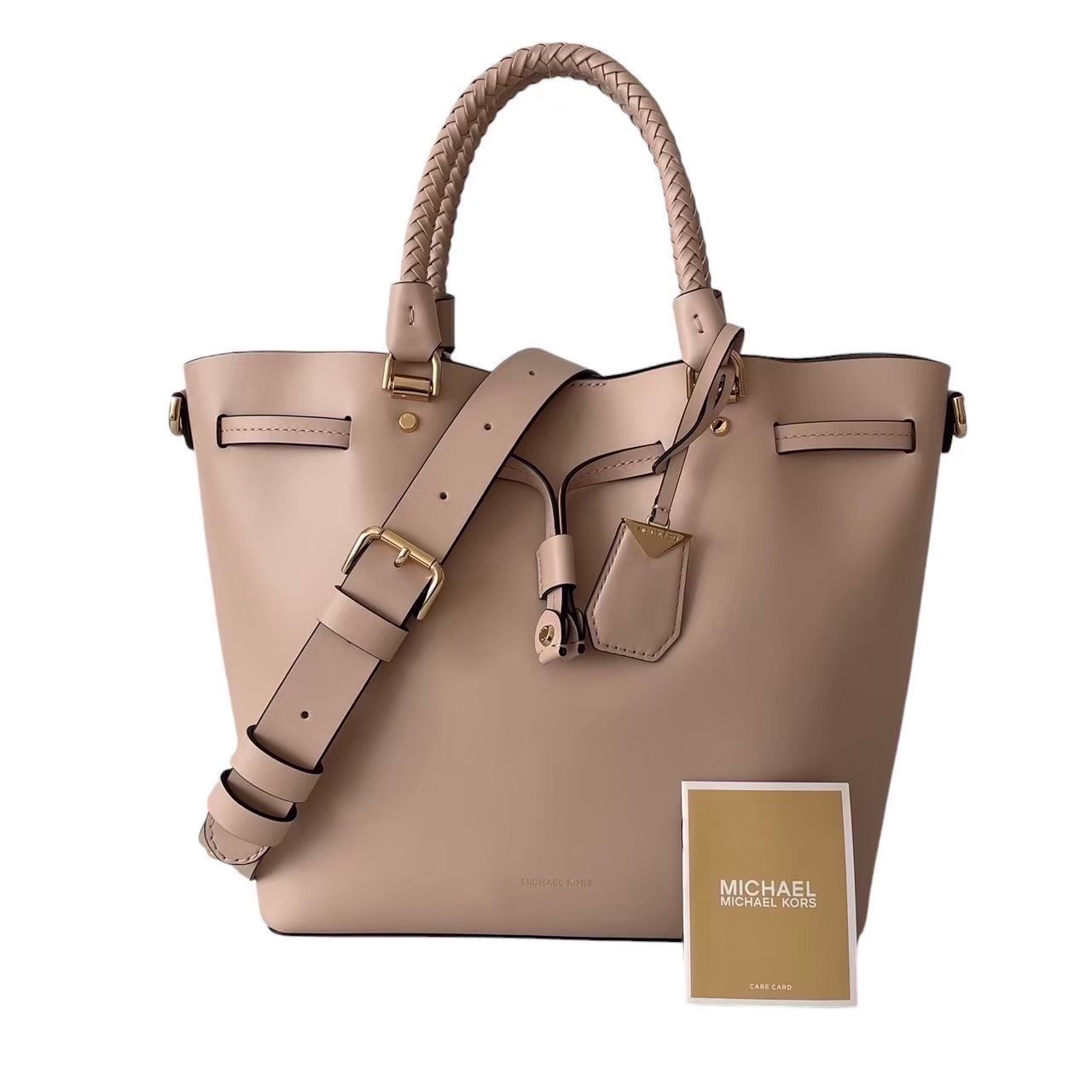 ［中古］MICHAEL KORS マイケル教科課程 鞄 ブランド名 2wayうしろ側 サクラ色 並み並み 合切袋 ショルダーバッグ トートバッグ 手持ち鞄 曲がった掛け 肩かけ ロゴタイプ なめし革 レディース