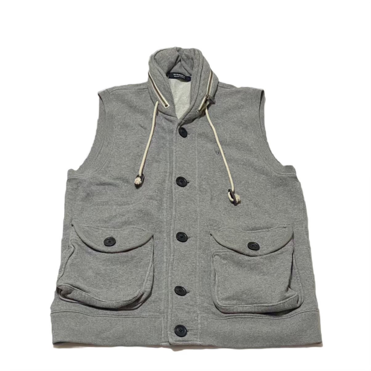 ［中古］BURBERRY BLACK LABEL バーバリー ブラックレーベル ベスト ブランド アパレル パーカー ファッション ２WAY ホースマーク グレー サイズ3 綿 Lサイズ メンズ 15,015円