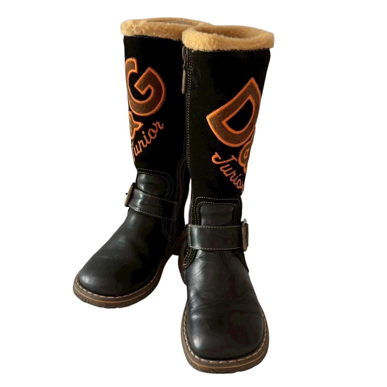 ［中古］D&G Junior DOLCE & GABBANA ドルチェアンドガッバーナ ドルガバ シューズ ブーツ スエード レザー キッズ サイズ29 19cm ブラック チルドレンズ｜総合ブランドリユースClimb