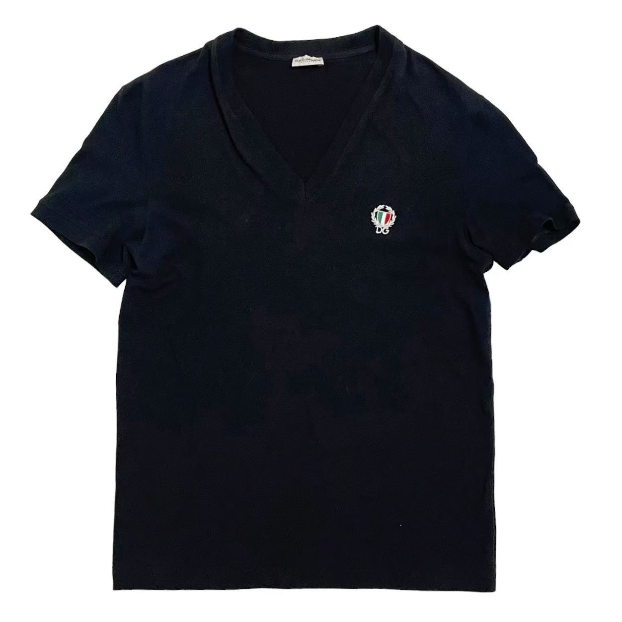 ［中古］DOLCE\u0026GABBANA ドルチェアンドガッバーナ 弗ガバ DG トップス Ｖのど首プルオーバー 黒 黒いこと 分かりやすい Ｖのど首 プルオーバー 大きさ書きとどめるなしM大きさ好いかげんに メンズ