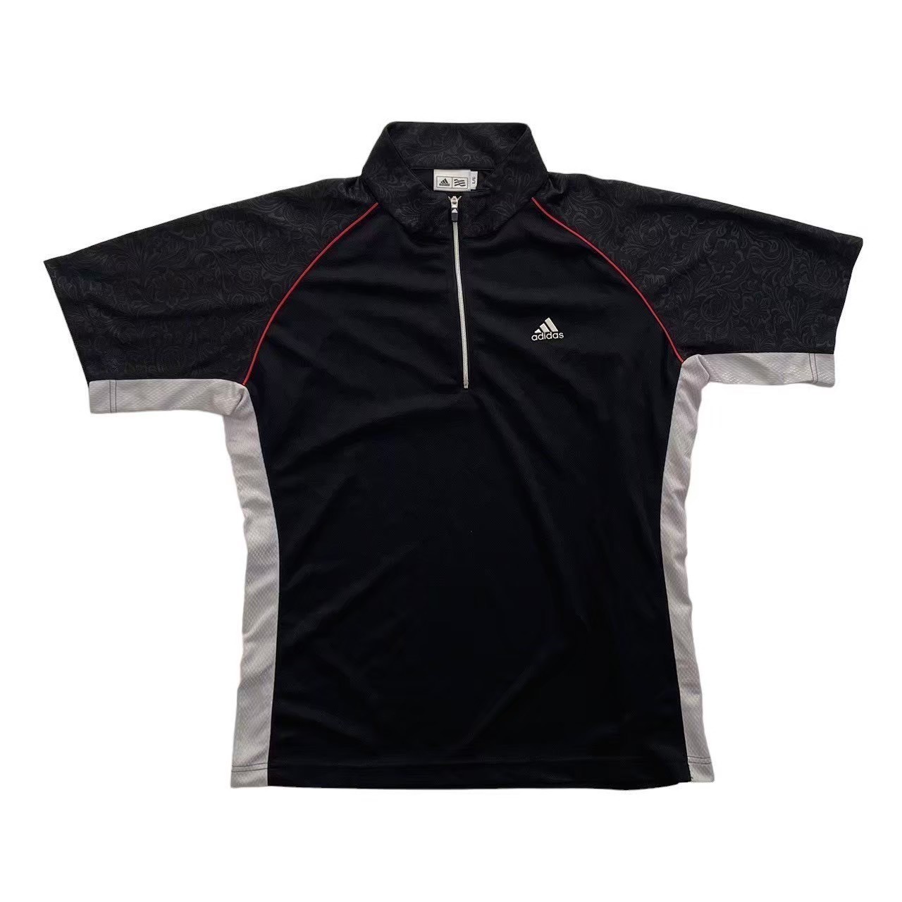 ［中古］adidas アディダス 襟付き半袖シャツ 黒 ブラック トレーニングウェア 半袖 シャツ 襟付き ゴルフ 趣味 スポーツ メンズ Lサイズ