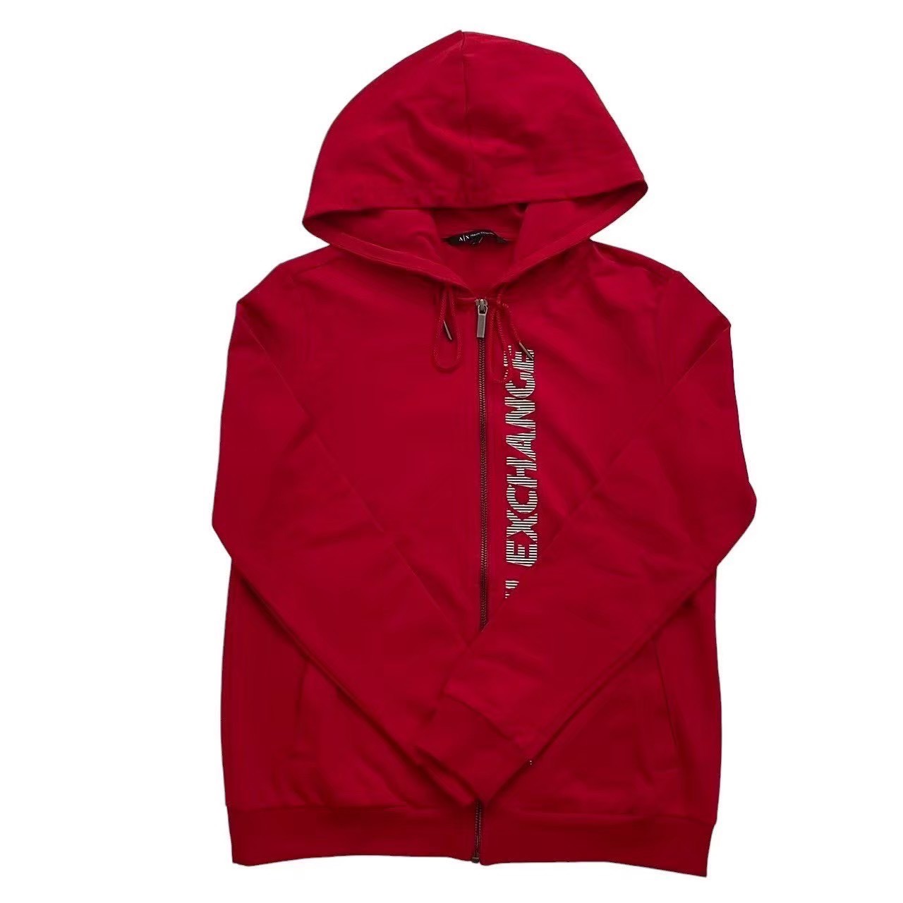 「中古」ARMANI EXCHANGE アルマーニエクスチェンジ アルマーニ パーカー ブランド アウター ロゴ 赤 レッド フード ファスナー Mサイズ メンズ|総合ブランドリユースClimb
