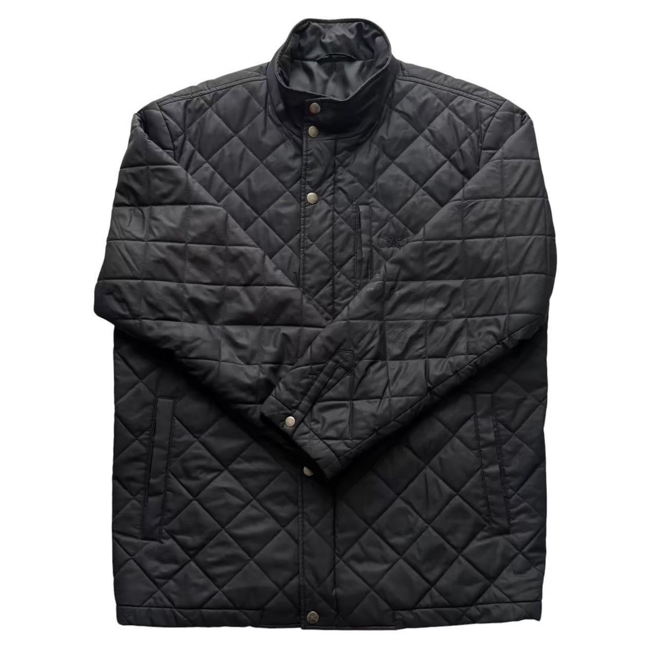 ［中古］BURBERRY バーバリーゴルフ キルティングジャケット 黒 ブラック ステンカラー ジャケット アウター 上着 メンズ Mサイズ ブランド ファッション 19,800円