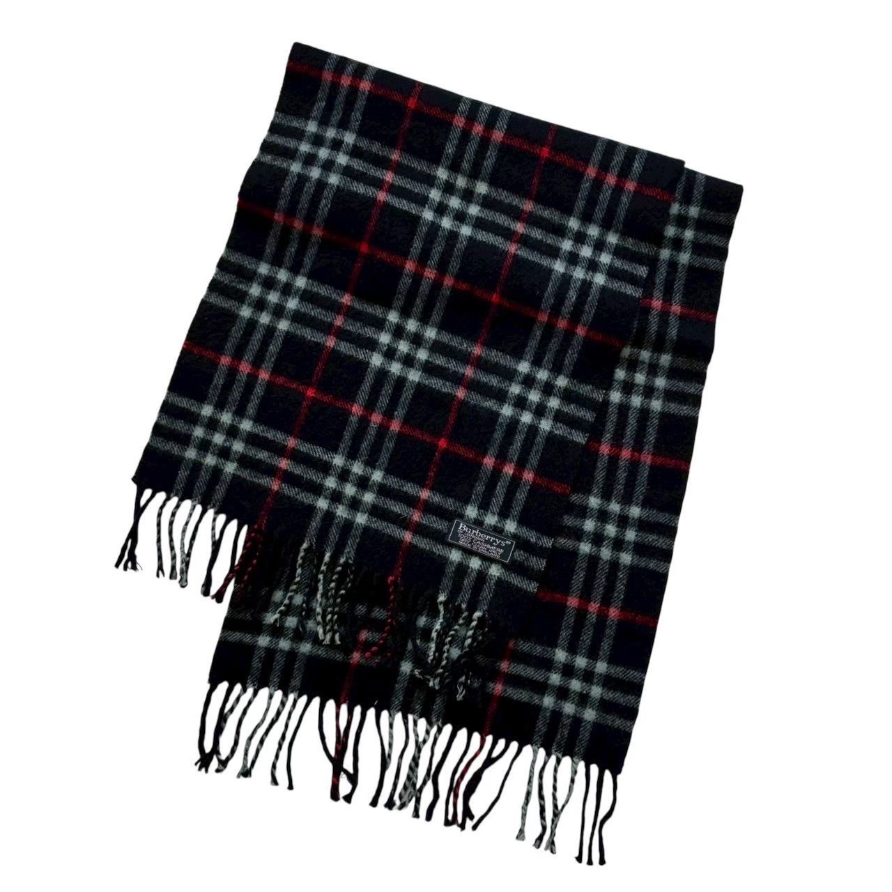 ［中古］BURBERRY バーバリー アパレル ユニセックス マフラー ブラック カシミア イングランド製｜総合ブランドリユースClimb