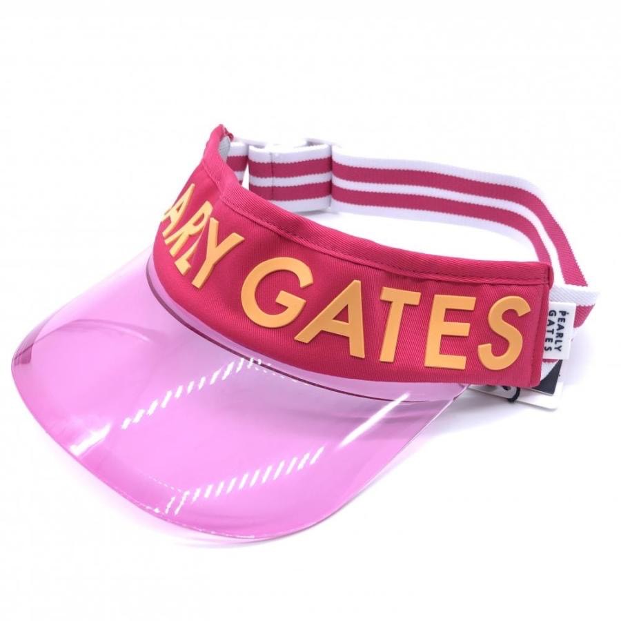 ［新品］PEARLY GATES パーリーゲイツ ゴルフ設備 ブランド名 小物 科目 サンバイザー かぶり笠 読みやすい  サクラ色 白いこと 天然ゴム間借り人 無償性大きさ 綿織物 ポリウレタン
