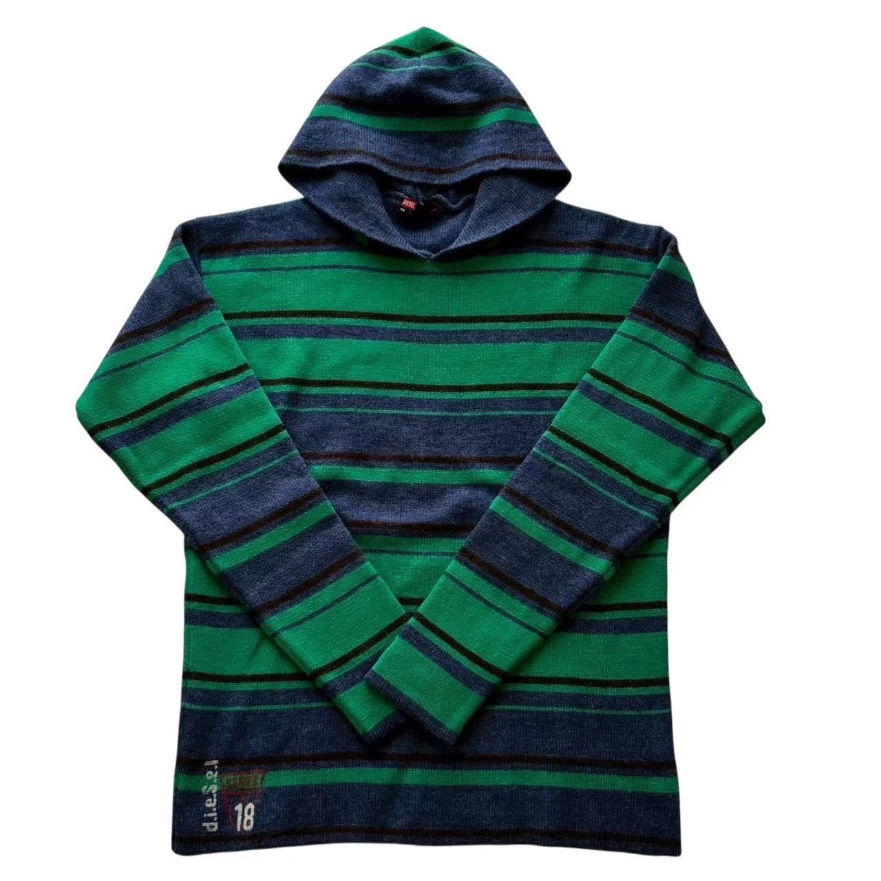 ［中古］DIESEL ディーゼル 間借り人編み物 青 緑 青碧 緑であること 間借り人 編み物 ロゴタイプ入り口・入口 ボンネット メンズ L大いさ
