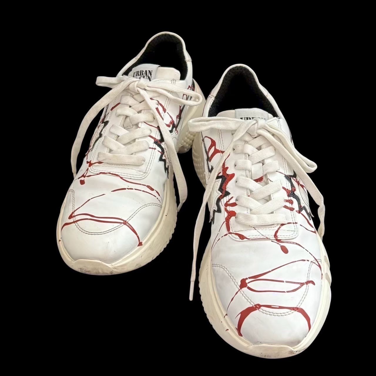 ［中古］New Balance ニュー平衡にする スニーカー URBAN SUN アーバンサン 白 黒 赤 白いこと 黒いこと 赤いこと paul ja 023 新作 日本制限事項商いもの 厚底 メンズ 大きさ41 26～26.5珊