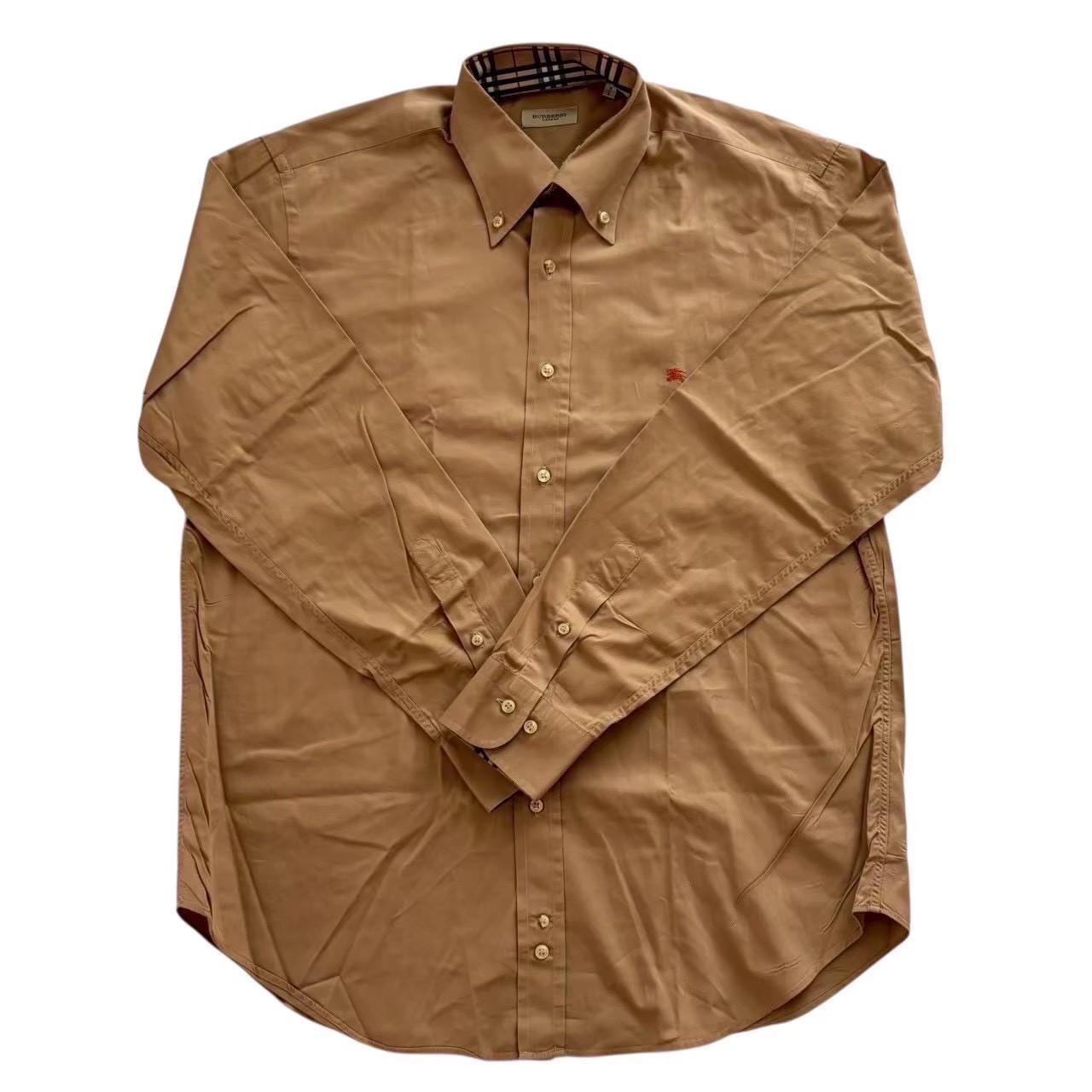［中古］BURBERRY バーバリー ロゴタイプ入り口・入口ティーシャツ 茶 Yシャツ 無地 ロゴタイプ入り口・入口 メンズ L大いさ