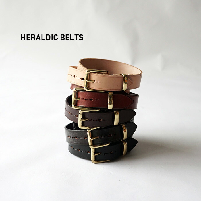 HERALDIC BELTS ヘラルディックベルト メンズ ブランド名 心地好い 本革 本皮 なめし革 連合王国製 小っちゃい ブライドルレザー レディース ユニ一発やる 男女兼用 今めかしい 30in 32in 34in 4/5inch LEATHER BELT 4/5inなめし革三尺帯