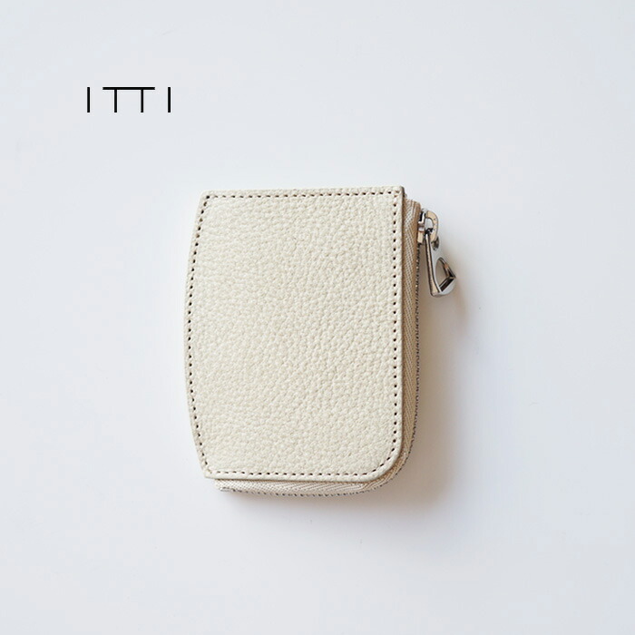 ITTI イッチ コインケース 白鞣し 小銭入れ ミニウォレット キーケース CRISTY KEY COIN CASE / SHIRO クリスティキーコインケース ITTI-WLT-023-SHR ミニ財布 革 SHIRONAMESHI 本革 オートミール L字ファスナー キーリング 鍵 レザー おしゃれ ブランド メンズ レディース