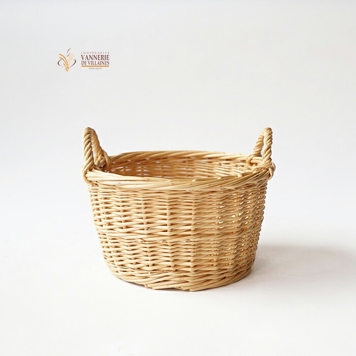 VANNERIE DE VILLAINES ヴァヌリー ド ヴィレンヌ Corbeille a linge コルベイユ ア ランジュ D051 提げ篭 籐製品 カゴ 柳 籐 経年うつり変わり エイジング 生まれながら植物 ヤナギの木 フランス共和国製 格好のいい ブランド名 ちゃぶ台 リビング 納める 御菓子 食パン 果物 その他-保存容器・調味料入れ