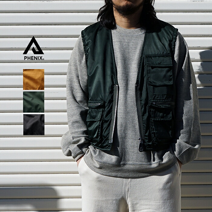 PHENIX COLLECTION フェニックスコレクション ベスト VEST, TYPE P-002 / MULTI UTILITY PUFF BALL VEST マルチユーティリティパフボールベスト PO-26002-V 源馬大輔氏 メンズ 防風 撥水 おしゃれ ブランド ユーティリティベスト ブラック ベージュ グリーン