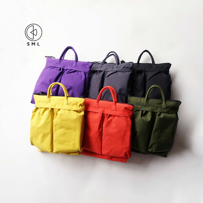 SML エスエムエル HELMET BAG S 安全帽御徒面子 S大きさ K908443NU 3WAY 安全帽うしろ側 ショルダーバッグ メンズ レディース ナイロン ストラップ付き添い人 曲がった掛け A4 隠し付き添い人 COLOR-N 無地 黄色 オレンジ色 カーキ パープル 米国海軍 黒いこと